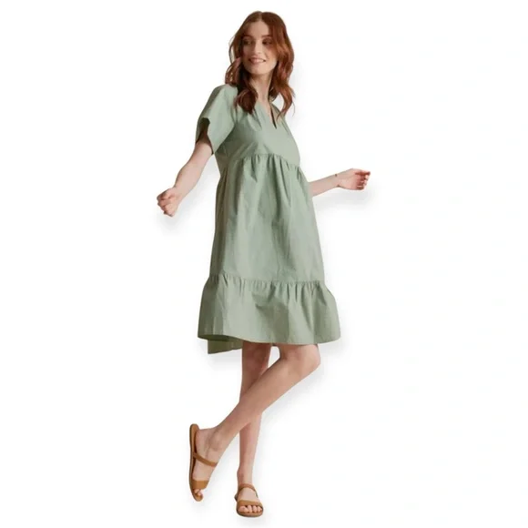 A Pea In The Pod 'Raglan' Green Short Sleeve Dress Size S Maternity Dress - Picture 2 of 10